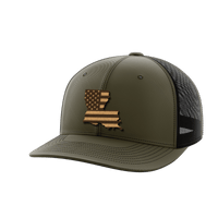 Thumbnail for Louisiana United Hats Hat Greater Half OD Green/Black Genuine Leather Louisiana