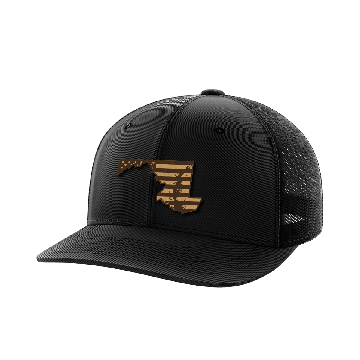 Maryland United Hats Hat Greater Half Black/Black Genuine Leather Maryland