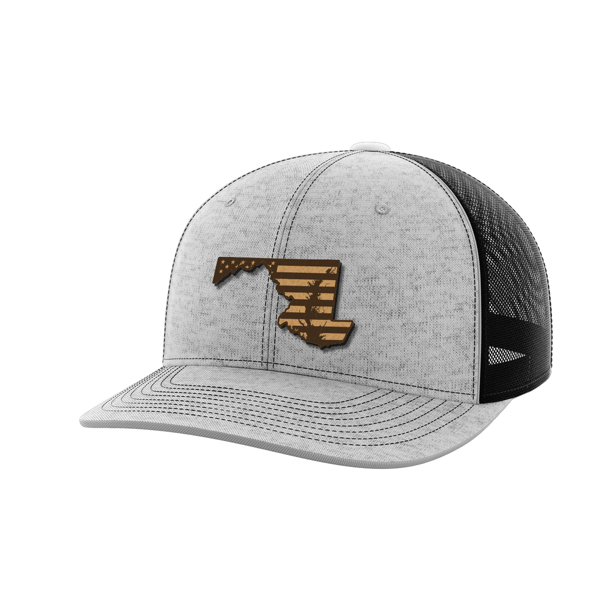 Maryland United Hats Hat Greater Half Heather Grey/Black Genuine Leather Maryland