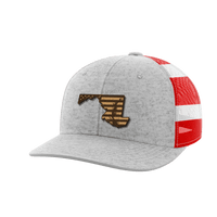 Thumbnail for Maryland United Hats Hat Greater Half Heather Grey/Flag Genuine Leather Maryland