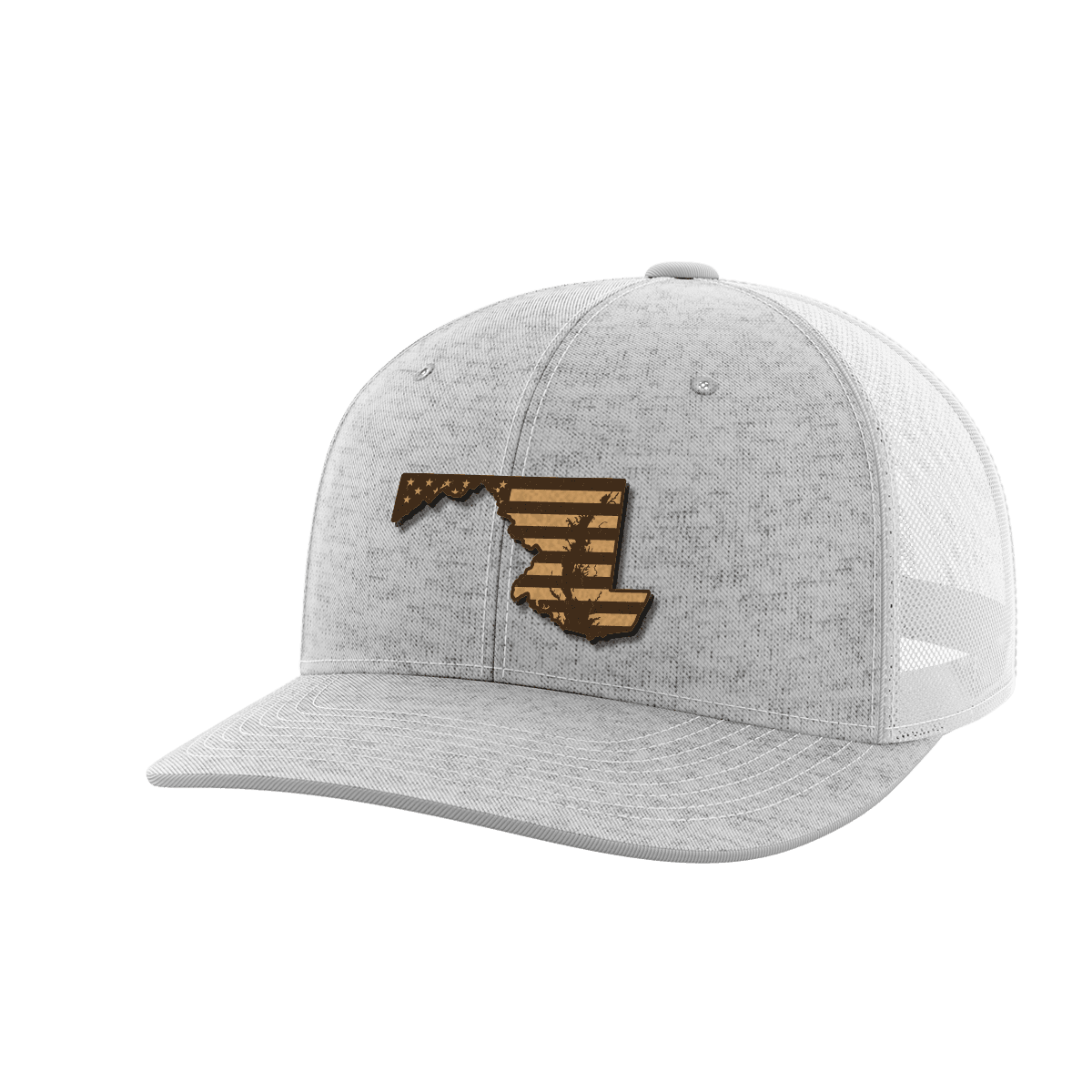 Maryland United Hats Hat Greater Half Heather Grey/White Genuine Leather Maryland