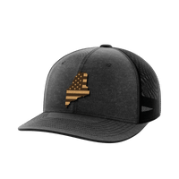 Thumbnail for Maine United Hats Hat Greater Half Heather Black/Black Genuine Leather Maine