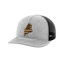 Thumbnail for Maine United Hats Hat Greater Half Heather Grey/Black Genuine Leather Maine