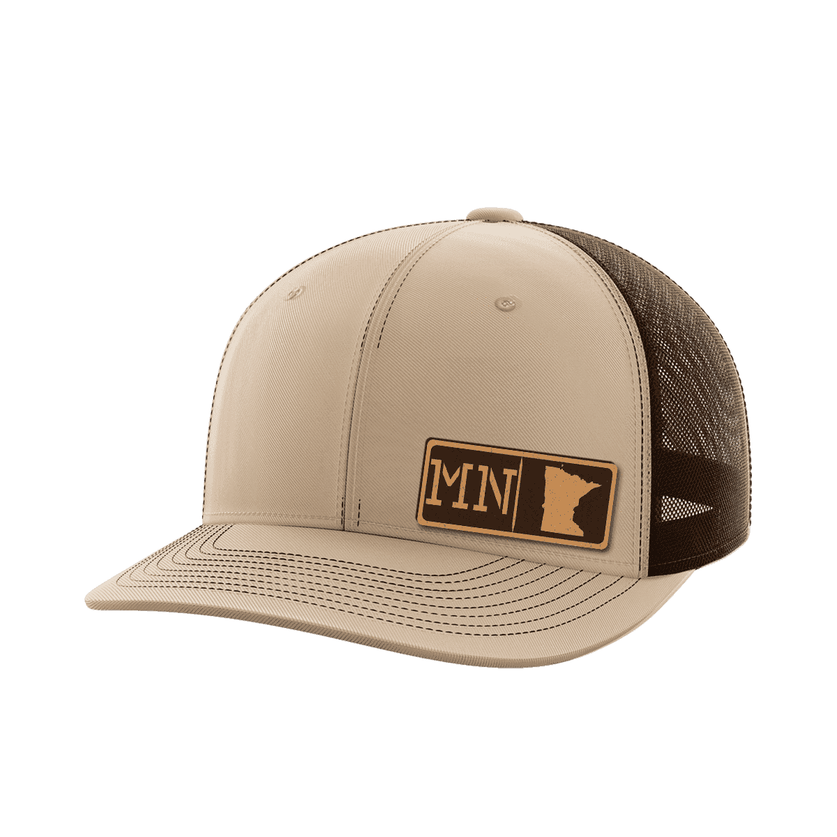 Minnesota Homegrown Hats Hat Greater Half Khaki/Coffee Genuine Leather Minnesota