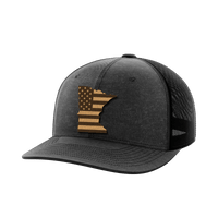 Thumbnail for Minnesota United Hats Hat Greater Half Heather Black/Black Genuine Leather Minnesota