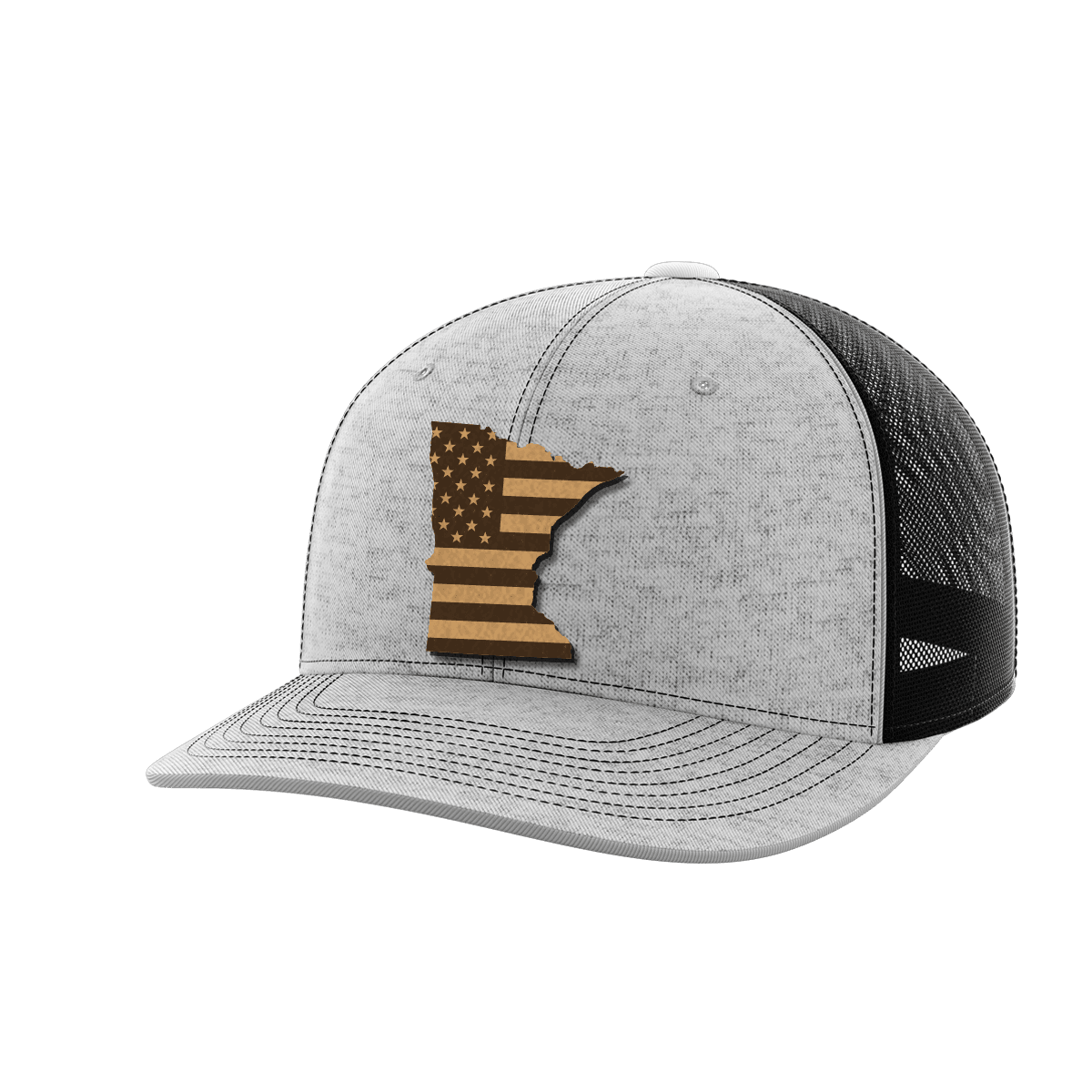 Minnesota United Hats Hat Greater Half Heather Grey/Black Genuine Leather Minnesota