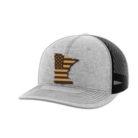 Thumbnail for Minnesota United Hats Hat Greater Half Heather Grey/Black Genuine Leather Minnesota