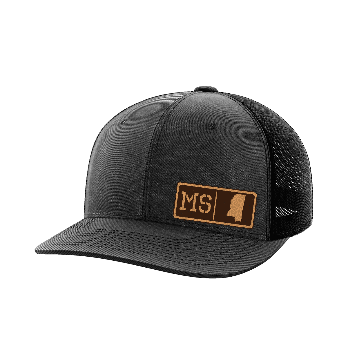 Mississippi Homegrown Hats Hat Greater Half Heather Black/Black Genuine Leather Mississippi