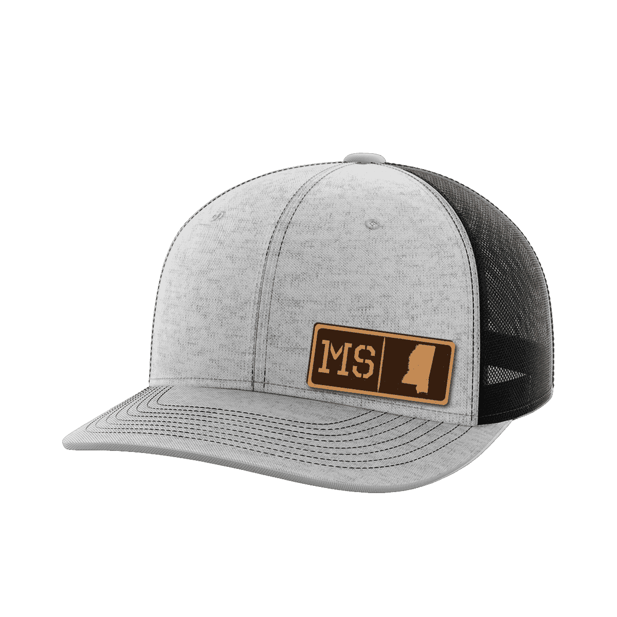 Mississippi Homegrown Hats Hat Greater Half Heather Grey/Black Genuine Leather Mississippi