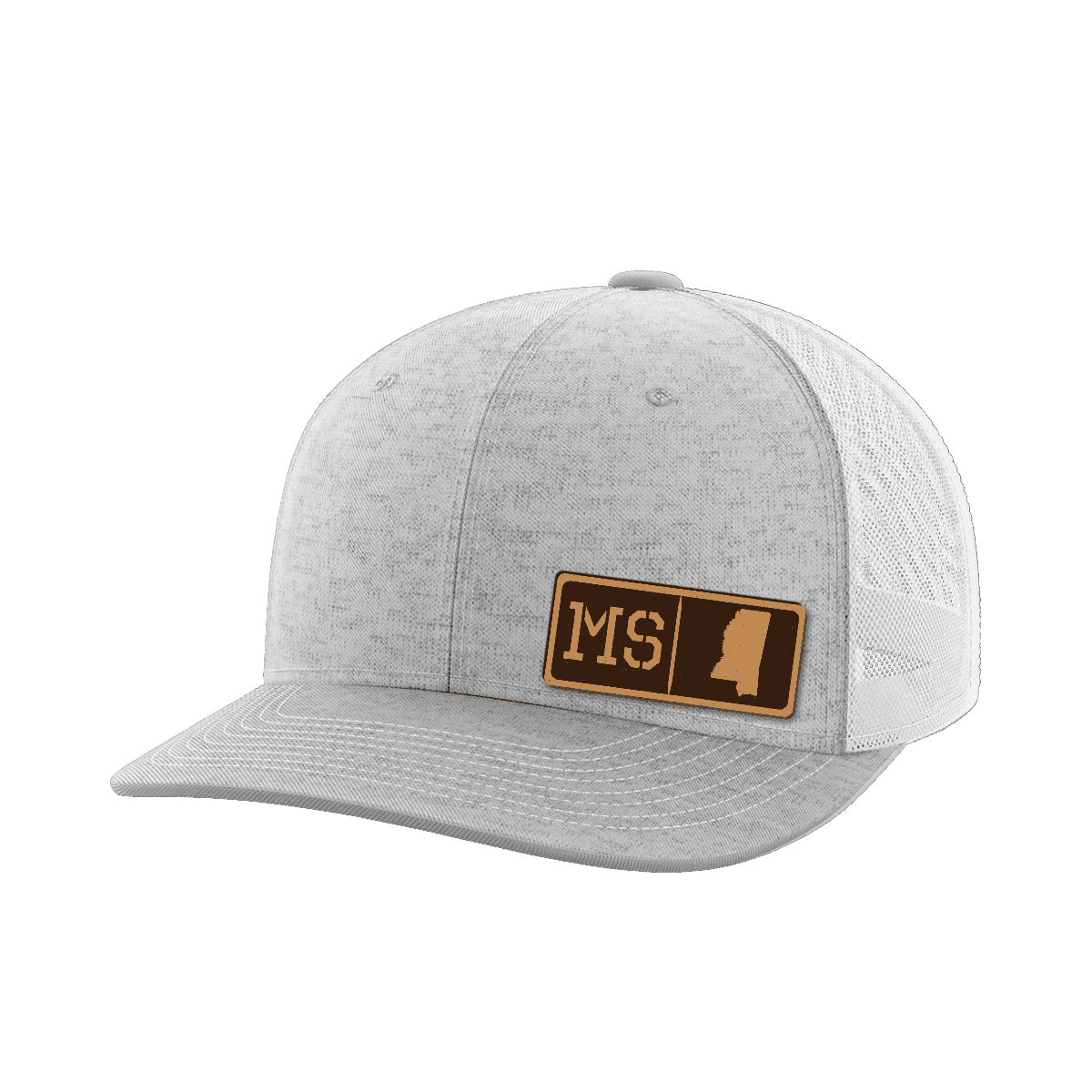 Mississippi Homegrown Hats Hat Greater Half Heather Grey/White Genuine Leather Mississippi