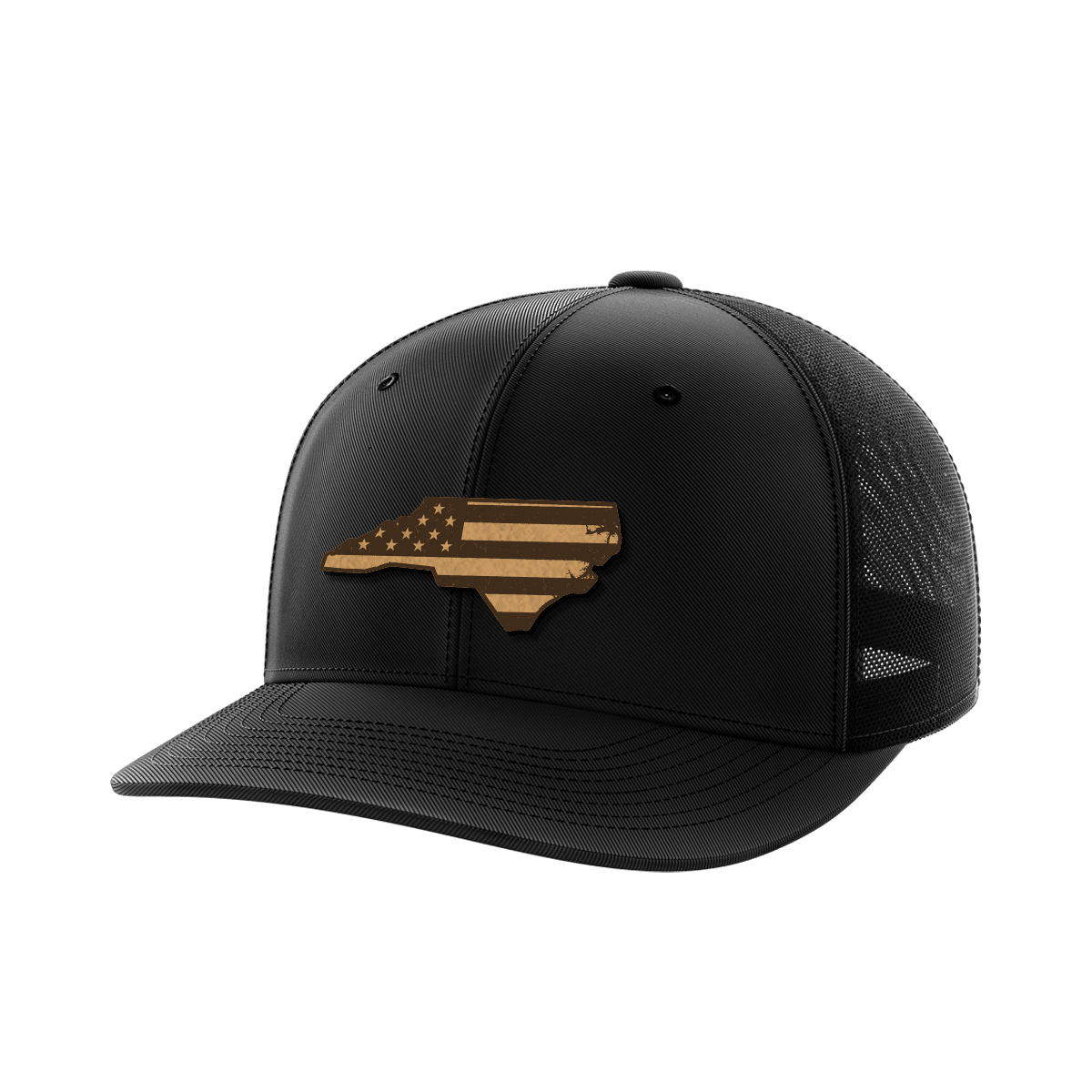 North Carolina United Hats Hat Greater Half Black/Black Genuine Leather North Carolina