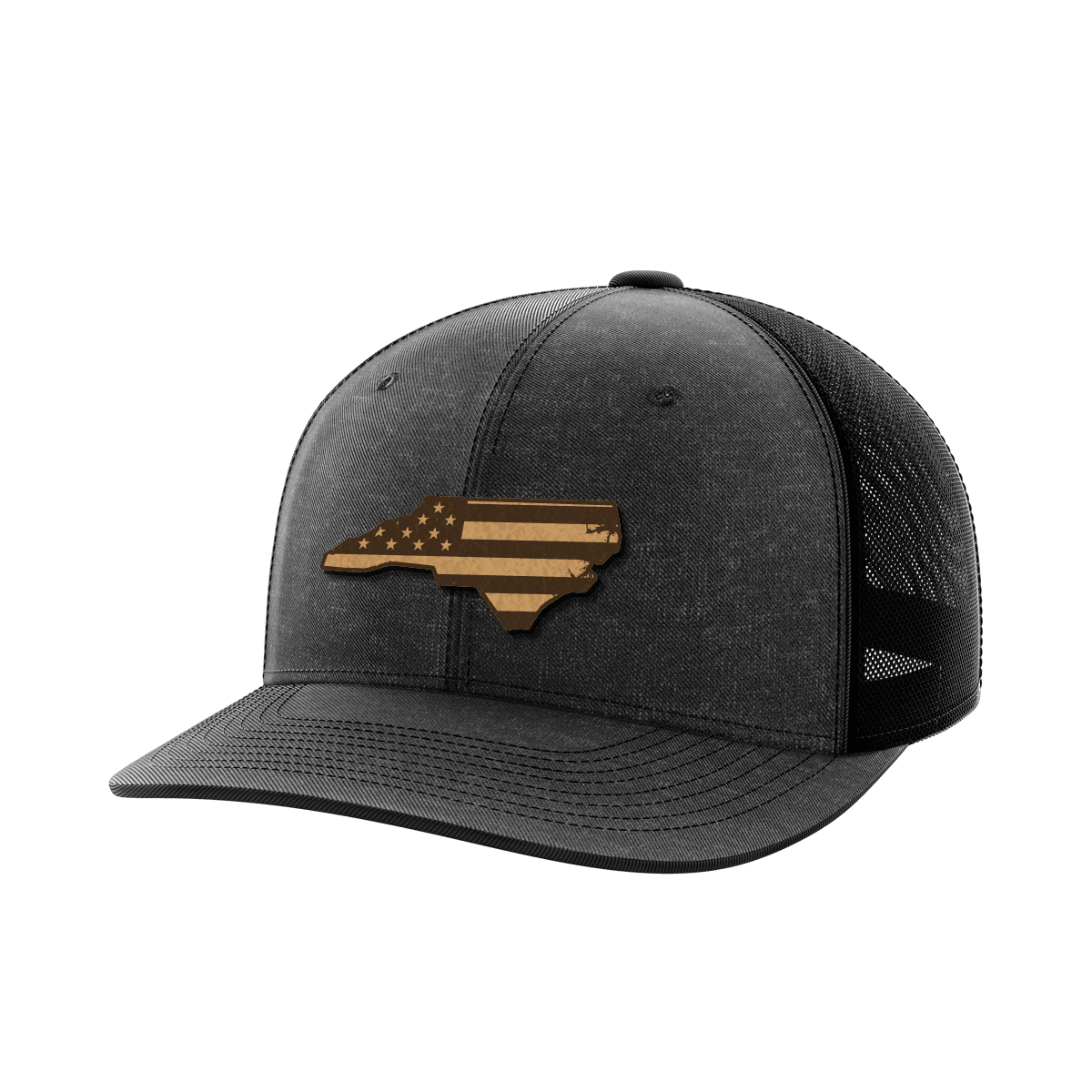 North Carolina United Hats Hat Greater Half Heather Black/Black Genuine Leather North Carolina