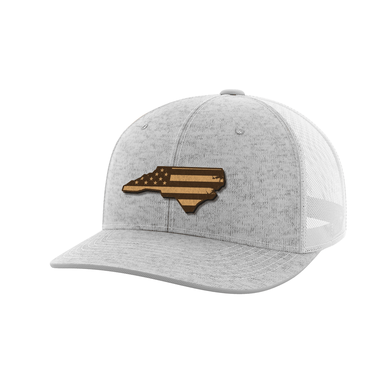 North Carolina United Hats Hat Greater Half Heather Grey/White Genuine Leather North Carolina