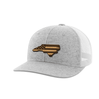 Thumbnail for North Carolina United Hats Hat Greater Half Heather Grey/White Genuine Leather North Carolina
