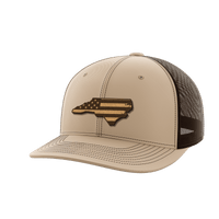 Thumbnail for North Carolina United Hats Hat Greater Half Khaki/Coffee Genuine Leather North Carolina