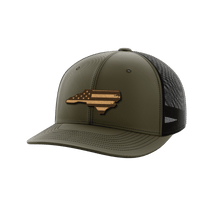 Thumbnail for North Carolina United Hats Hat Greater Half OD Green/Black Genuine Leather North Carolina
