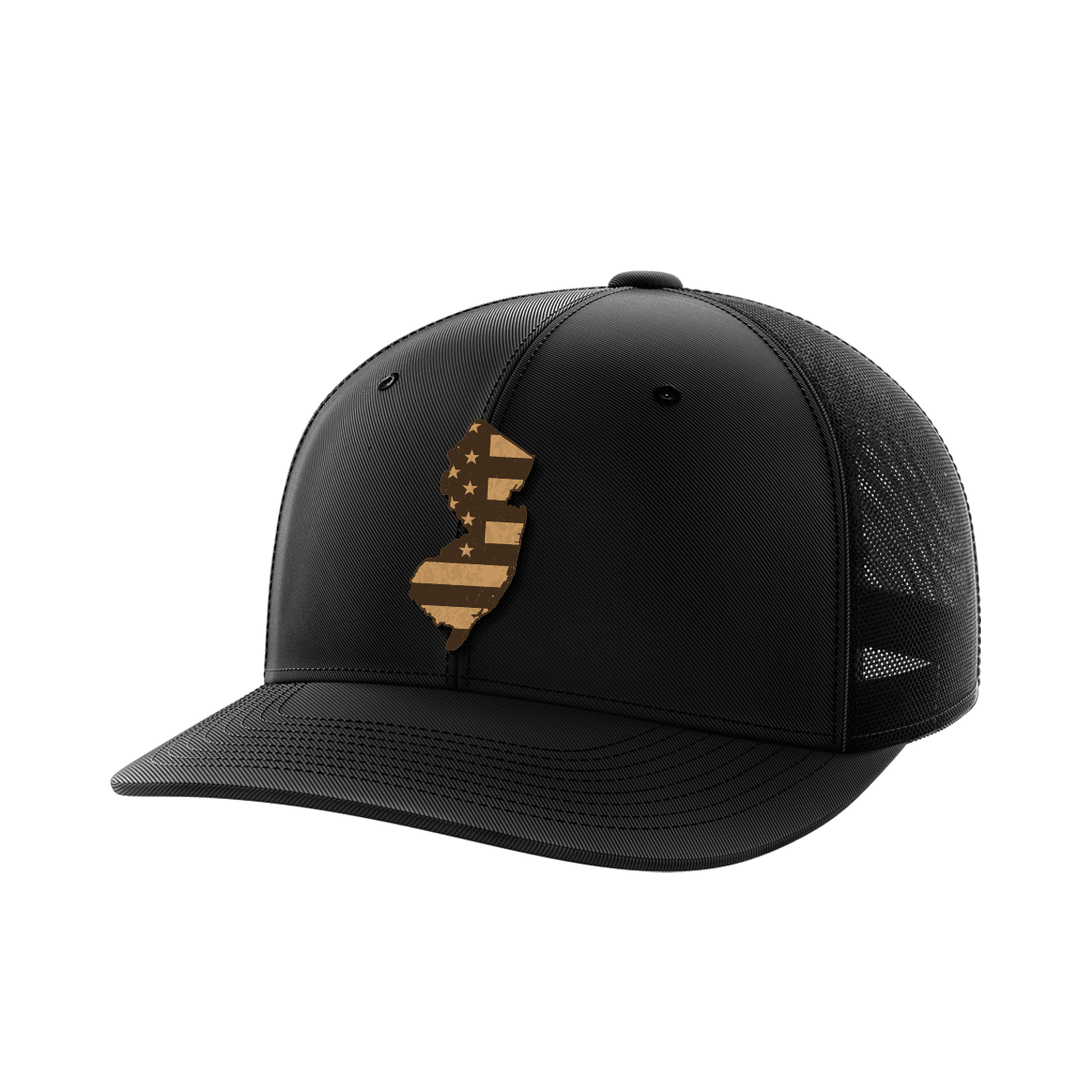 New Jersey United Hats Hat Greater Half Black/Black Genuine Leather New Jersey