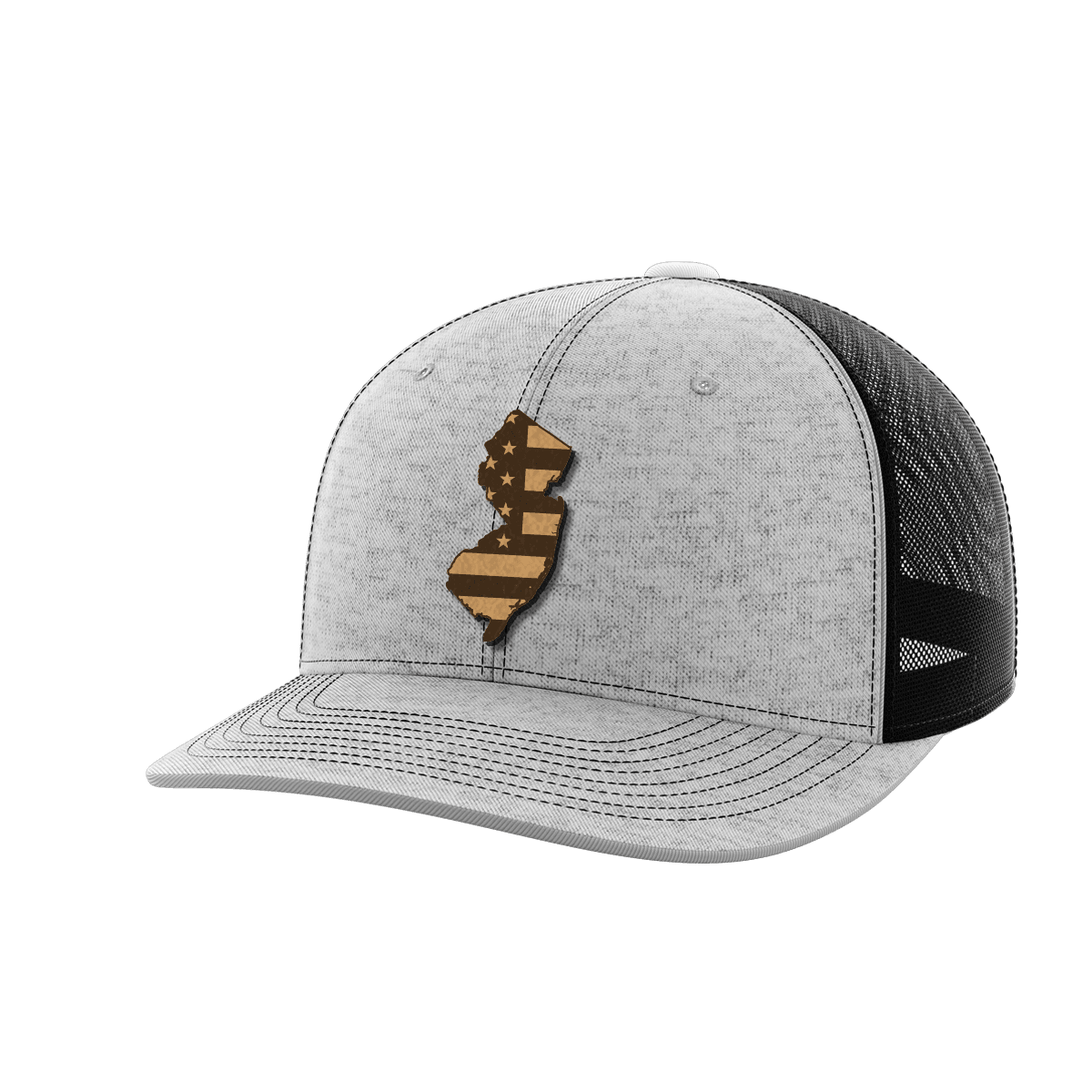 New Jersey United Hats Hat Greater Half Heather Grey/Black Genuine Leather New Jersey