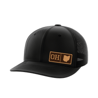 Thumbnail for Ohio Homegrown Hats Hat Greater Half Black/Black Genuine Leather Ohio