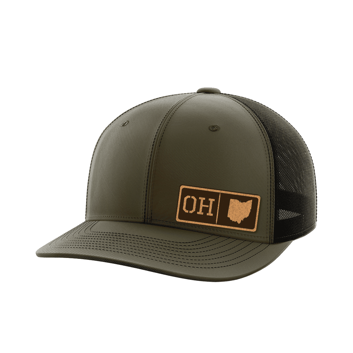 Ohio Homegrown Hats Hat Greater Half OD Green/Black Genuine Leather Ohio
