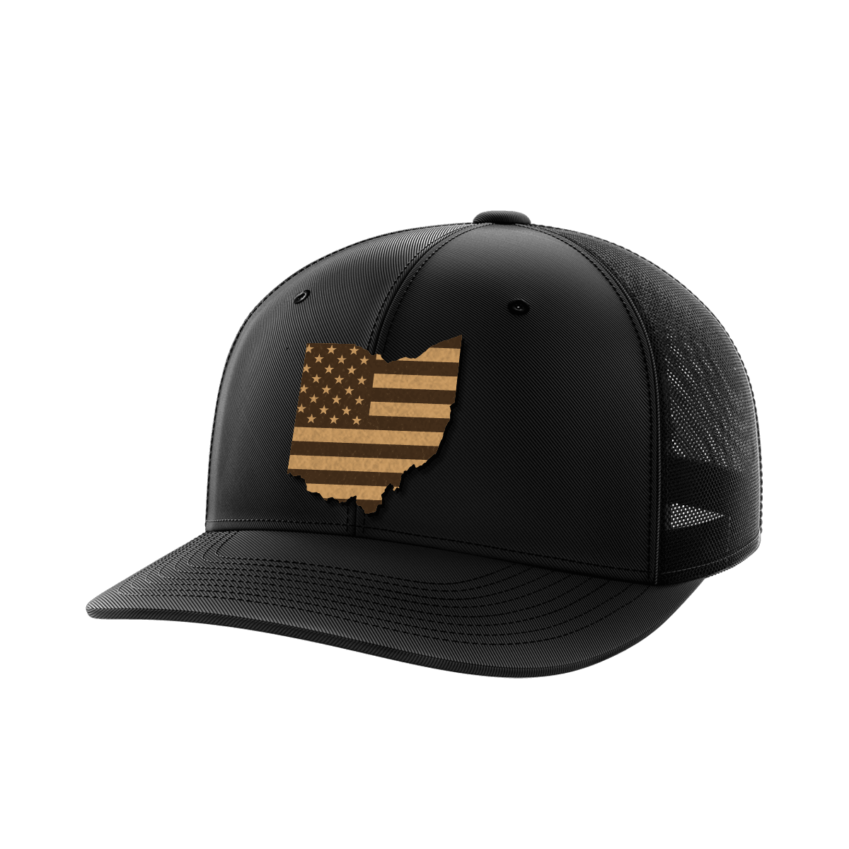 Ohio United Hats Hat Greater Half Black/Black Genuine Leather Ohio