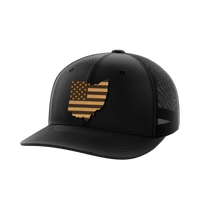 Thumbnail for Ohio United Hats Hat Greater Half Black/Black Genuine Leather Ohio