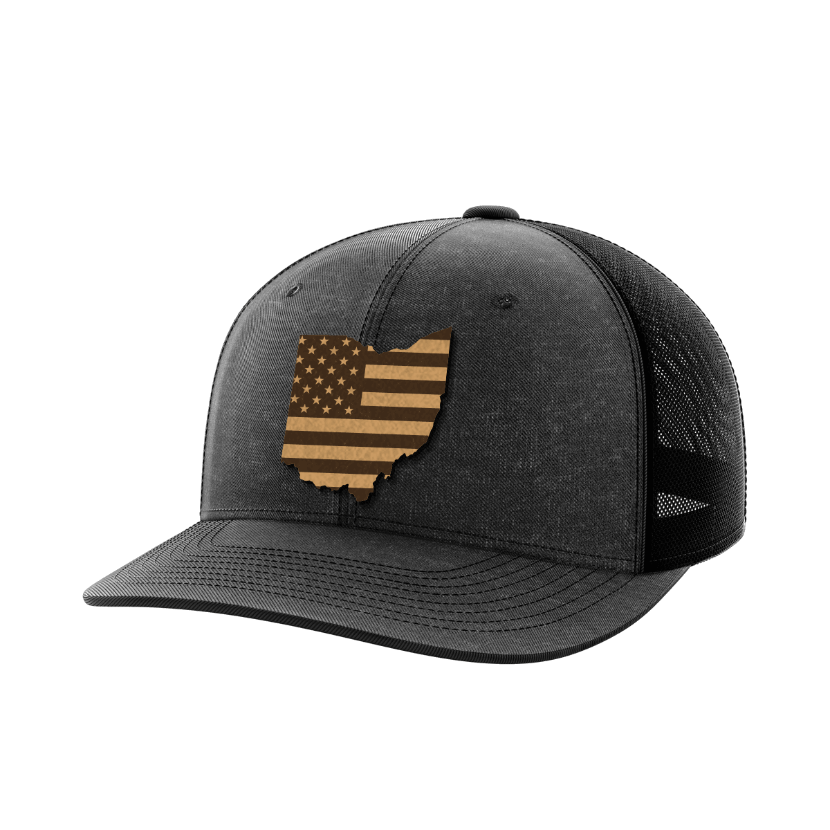 Ohio United Hats Hat Greater Half Heather Black/Black Genuine Leather Ohio