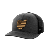 Thumbnail for Ohio United Hats Hat Greater Half Heather Black/Black Genuine Leather Ohio
