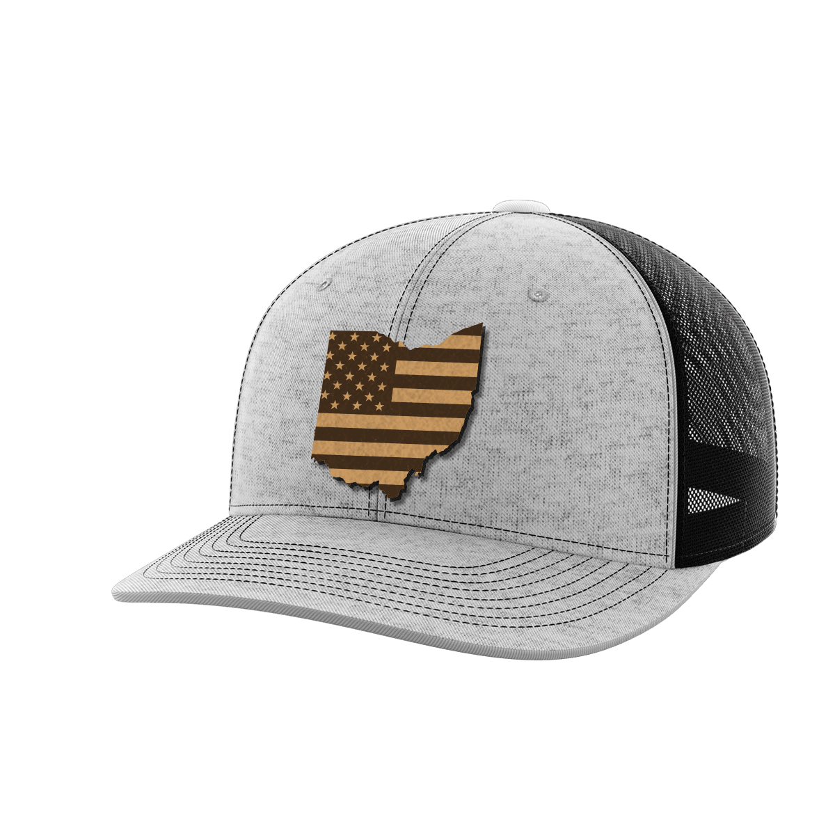 Ohio United Hats Hat Greater Half Heather Grey/Black Genuine Leather Ohio