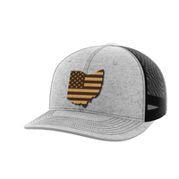 Thumbnail for Ohio United Hats Hat Greater Half Heather Grey/Black Genuine Leather Ohio