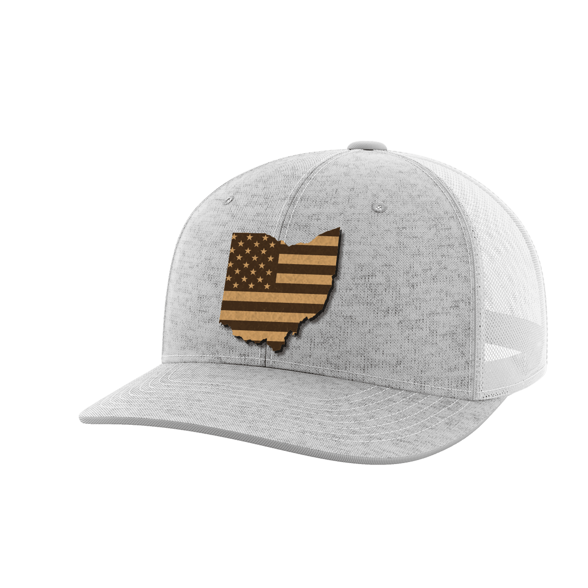 Ohio United Hats Hat Greater Half Heather Grey/White Genuine Leather Ohio