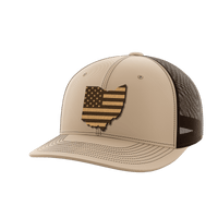 Thumbnail for Ohio United Hats Hat Greater Half Khaki/Coffee Genuine Leather Ohio
