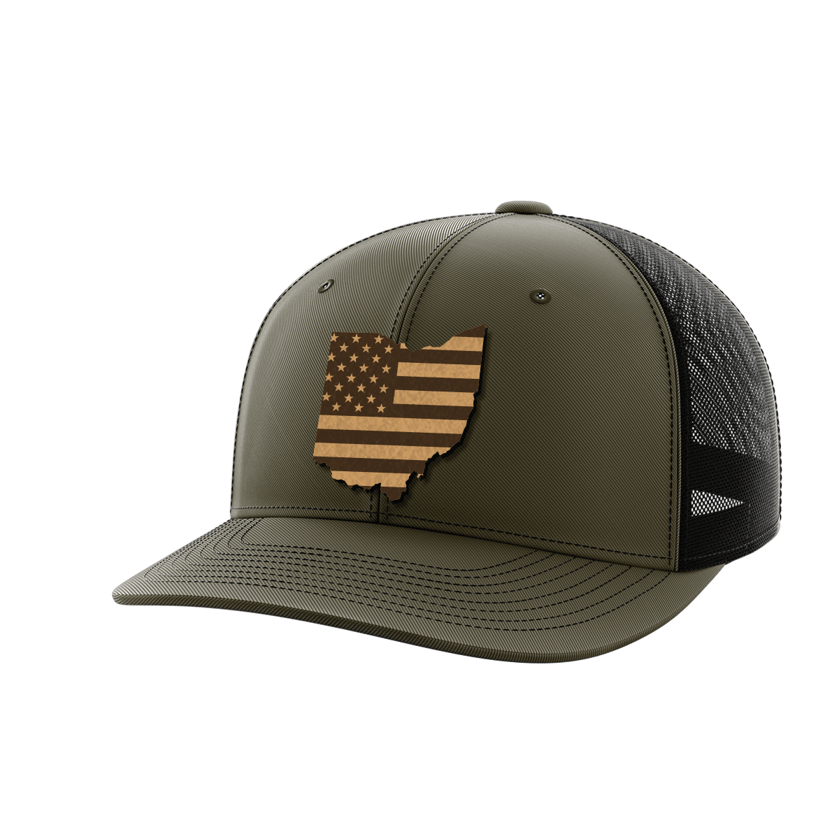 Ohio United Hats Hat Greater Half OD Green/Black Genuine Leather Ohio