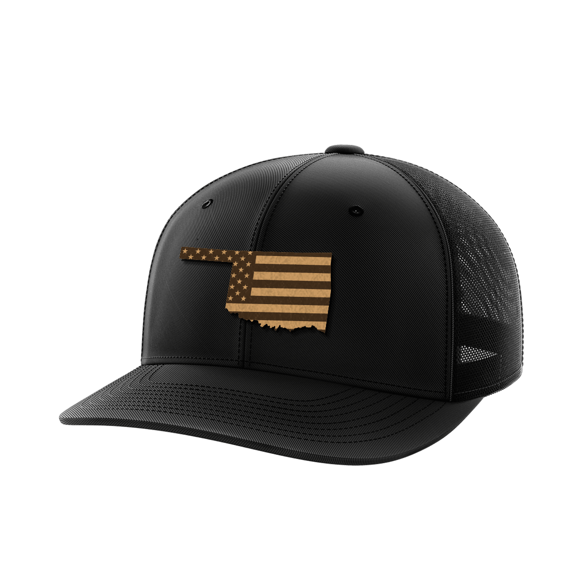 Oklahoma United Hats Hat Greater Half Black/Black Genuine Leather Oklahoma