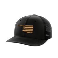 Thumbnail for Oklahoma United Hats Hat Greater Half Black/Black Genuine Leather Oklahoma