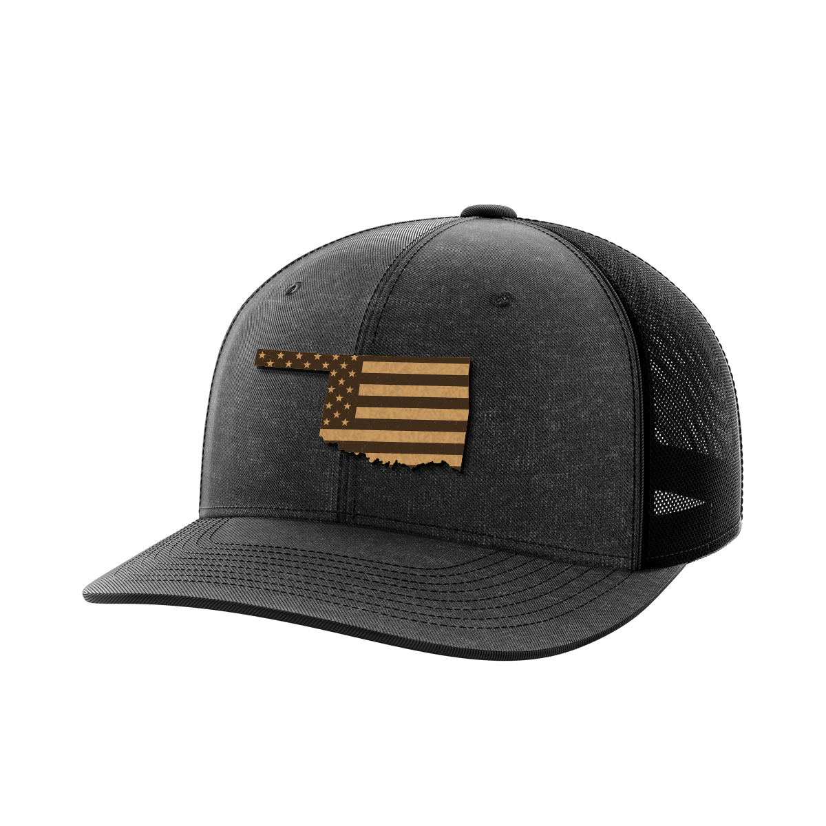 Oklahoma United Hats Hat Greater Half Heather Black/Black Genuine Leather Oklahoma