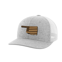 Thumbnail for Oklahoma United Hats Hat Greater Half Heather Grey/White Genuine Leather Oklahoma