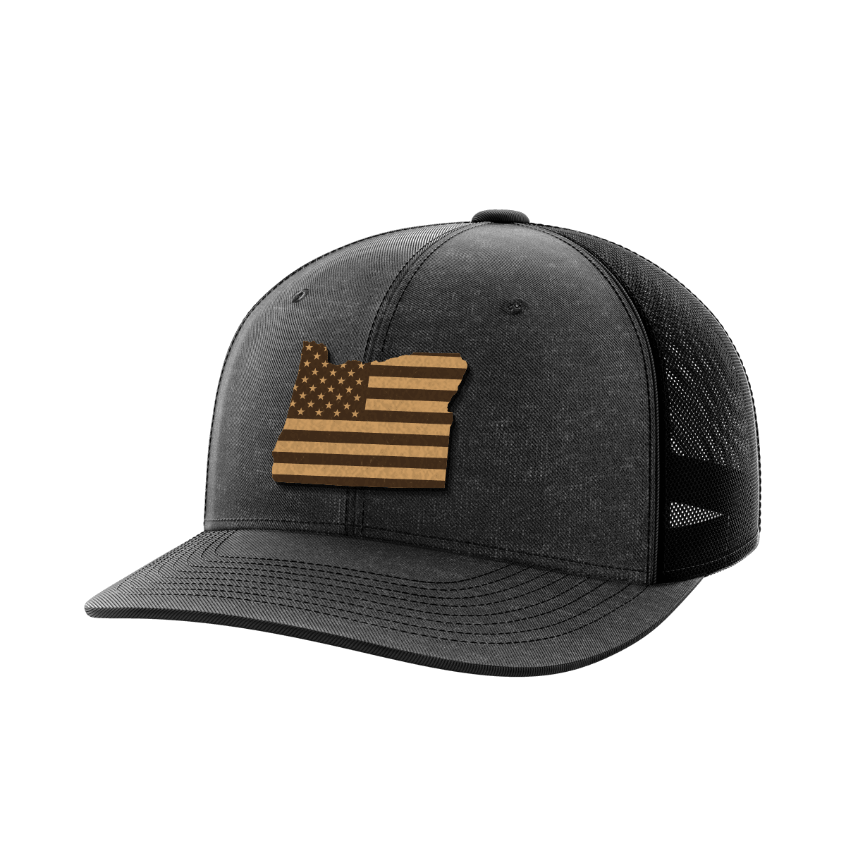 Oregon United Hats Hat Greater Half Heather Black/Black Genuine Leather Oregon