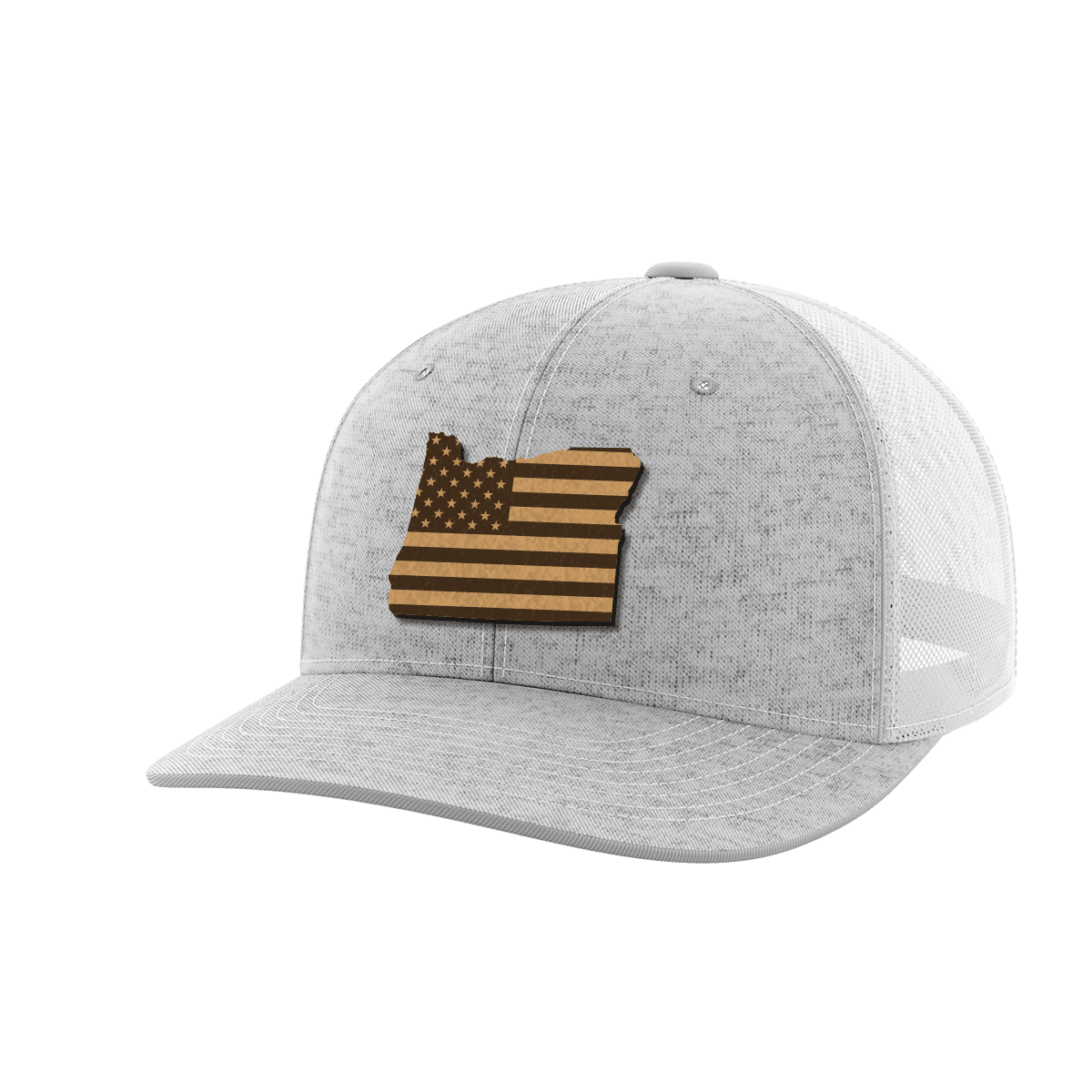 Oregon United Hats Hat Greater Half Heather Grey/White Genuine Leather Oregon
