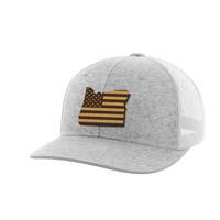 Thumbnail for Oregon United Hats Hat Greater Half Heather Grey/White Genuine Leather Oregon