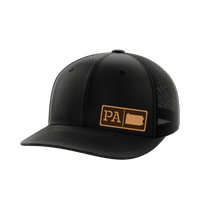 Thumbnail for Pennsylvania Homegrown Hats Hat Greater Half Black/Black Genuine Leather Pennsylvania