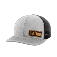 Thumbnail for Pennsylvania Homegrown Hats Hat Greater Half Heather Grey/Black Genuine Leather Pennsylvania