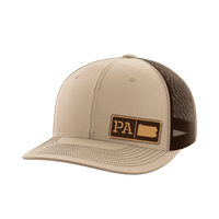 Thumbnail for Pennsylvania Homegrown Hats Hat Greater Half Khaki/Coffee Genuine Leather Pennsylvania