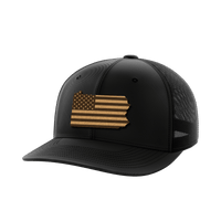 Thumbnail for Pennsylvania United Hats Hat Greater Half Black/Black Genuine Leather Pennsylvania