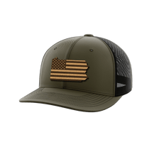 Thumbnail for Pennsylvania United Hats Hat Greater Half OD Green/Black Genuine Leather Pennsylvania