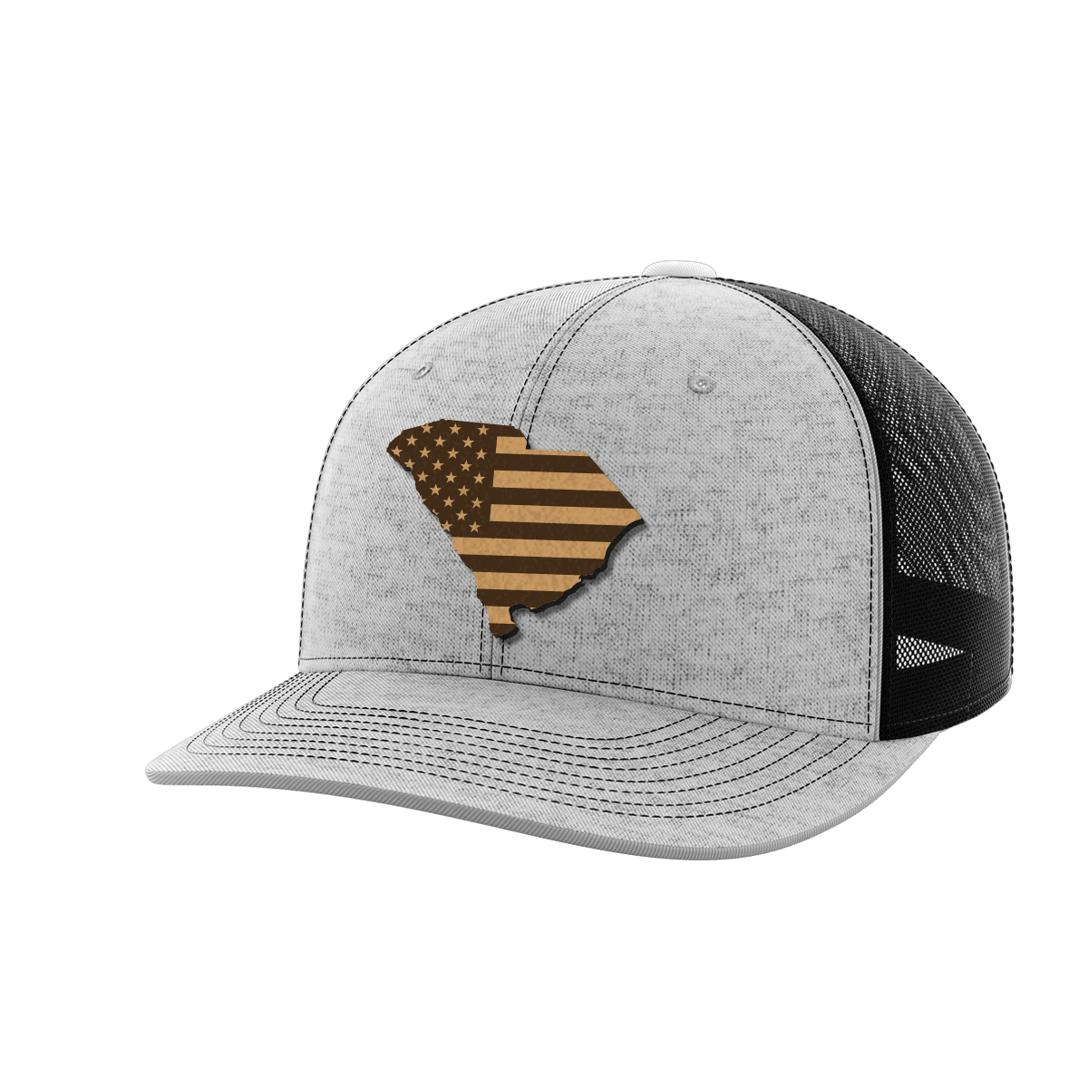 South Carolina United Hats Hat Greater Half Heather Grey/Black Genuine Leather South Carolina
