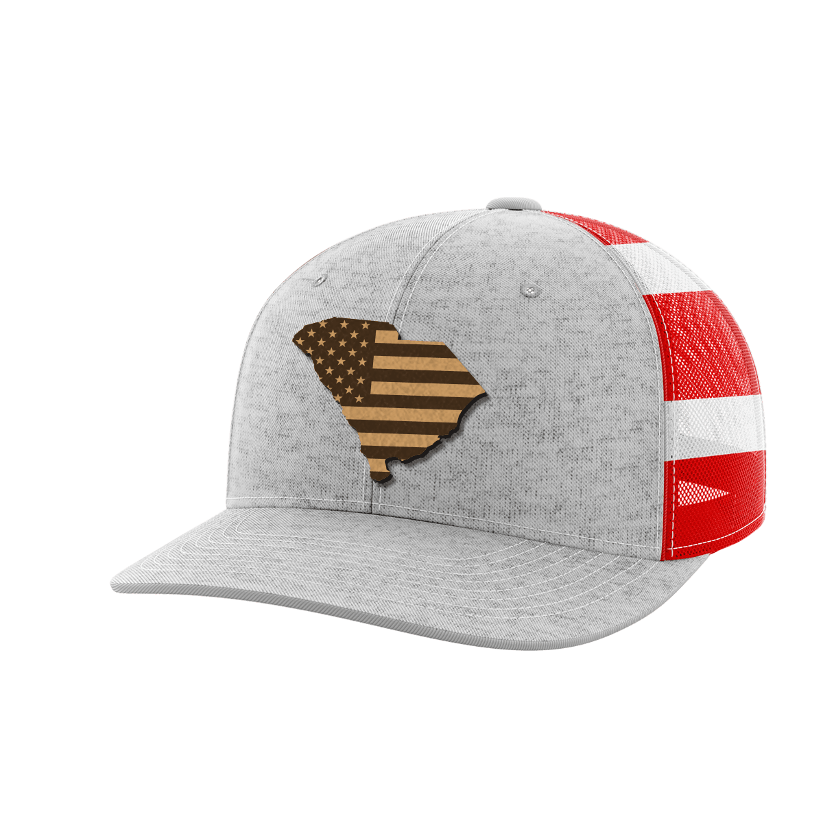South Carolina United Hats Hat Greater Half Heather Grey/Flag Genuine Leather South Carolina