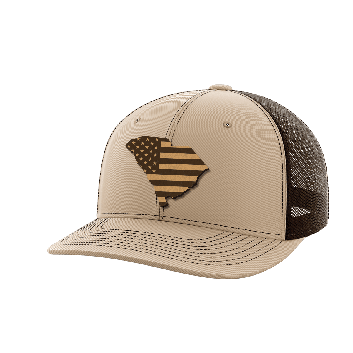 South Carolina United Hats Hat Greater Half Khaki/Coffee Genuine Leather South Carolina