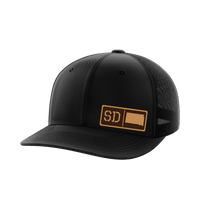 Thumbnail for South Dakota Homegrown Hats Hat Greater Half Black/Black Genuine Leather South Dakota