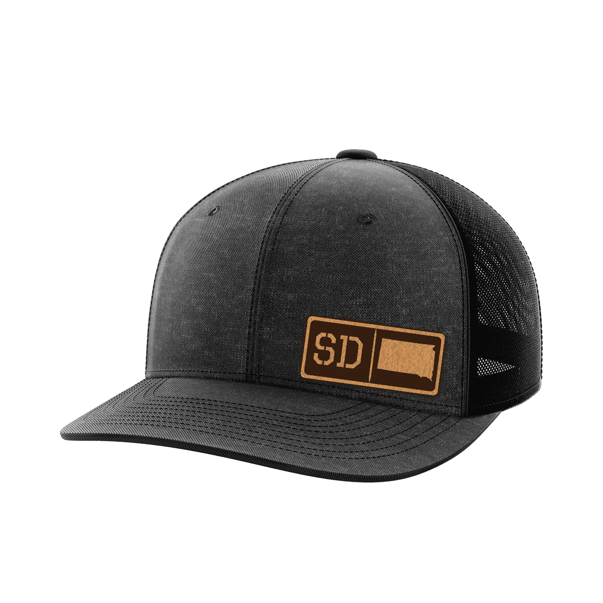 South Dakota Homegrown Hats Hat Greater Half Heather Black/Black Genuine Leather South Dakota